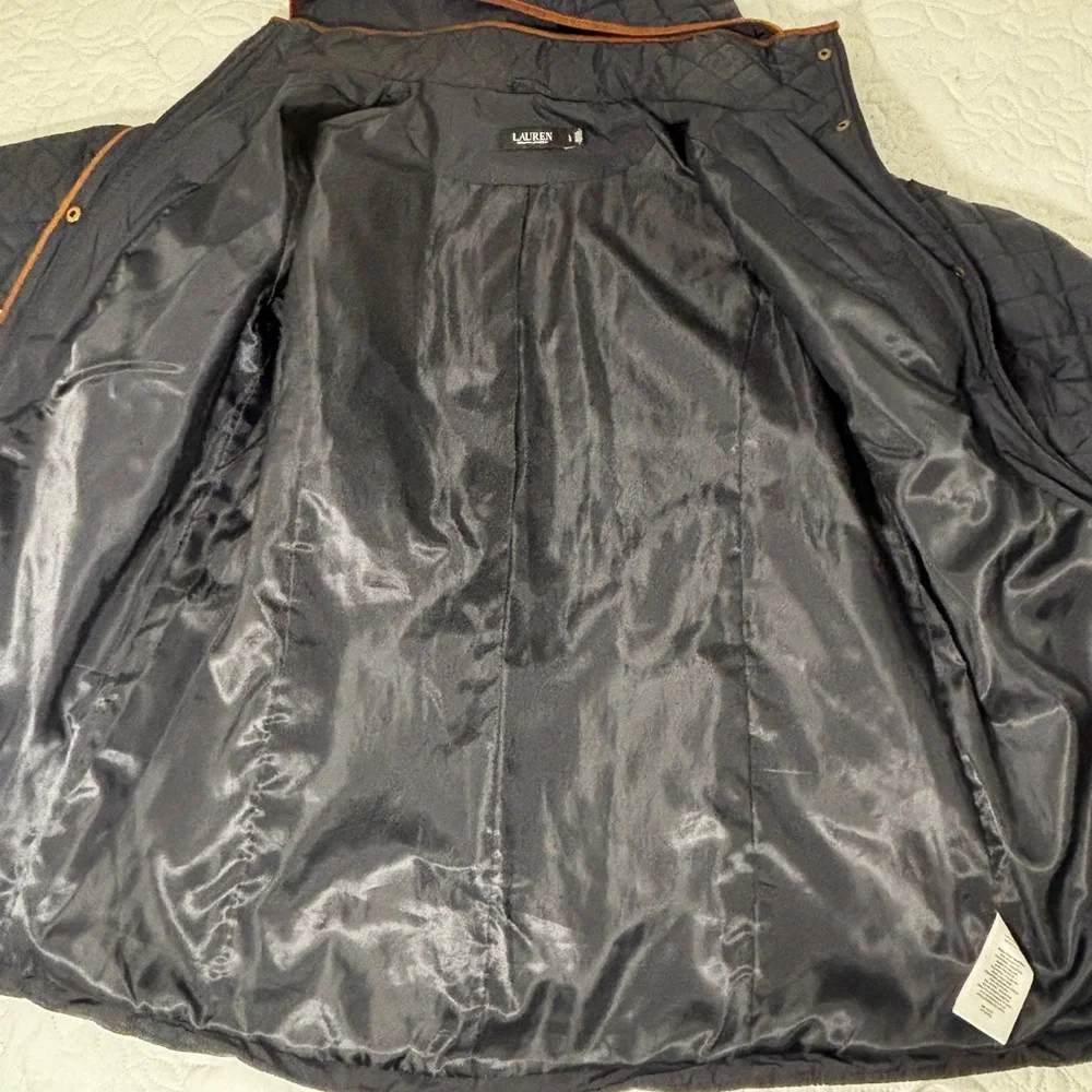 Polo Ralph Lauren Black Quilted Jacket with Brown Details-women’s - Picture 12 of 13